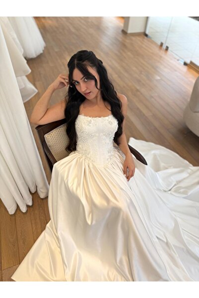 shuzey design saten gelinlik