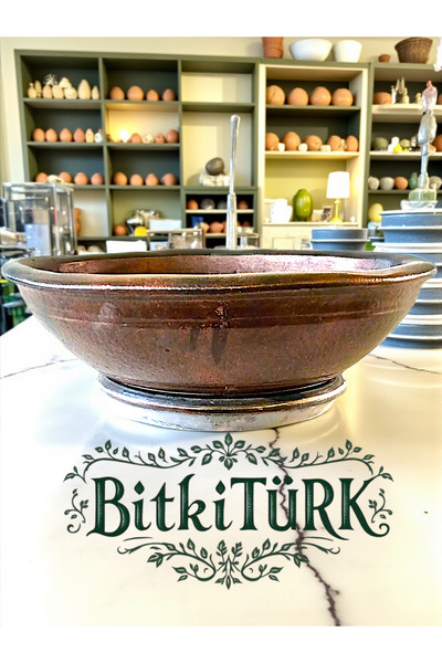 BitkiTÜRK 41×15cm Büyük Boy Beton Saksı ve Altlığı