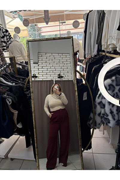 TUBA TOPTAŞ Knitted Crepe Palazzo Pants