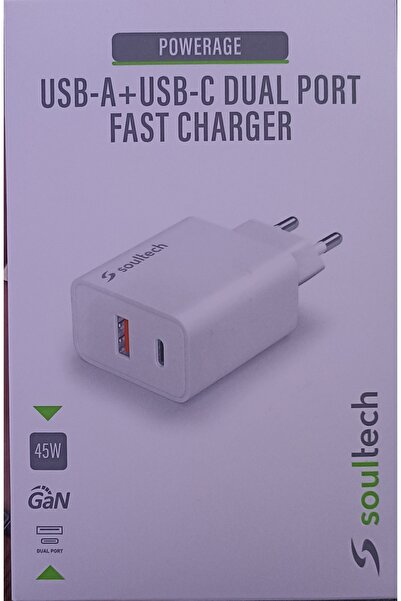Soultech USB-A+USB-C DUAL PORT FAST CHARGER 45W ŞARJ BAŞLIĞI
