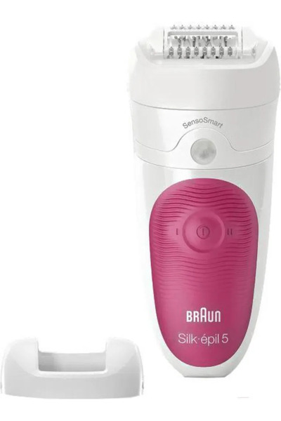 Braun Epilator Silk-épil 5 SE5-513 Wet & Dry - Reîncărcabil și fără fir, Alb/Roz