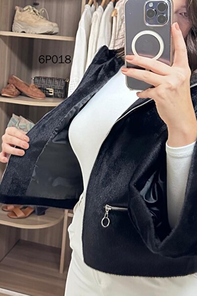 İnce Topuk Prive Series Fox Pockets Zippered Bomber Jacket 6P018