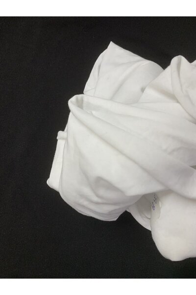 Yiğit Kumaş Cotton Polyester Single Jersey Fabric, Piece 90X200 cm White Color