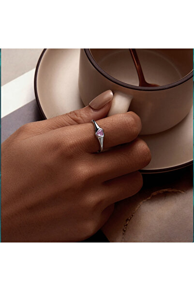 Bijuterii Nadiela Inel reglabil din Argint 925 - Pink Heart