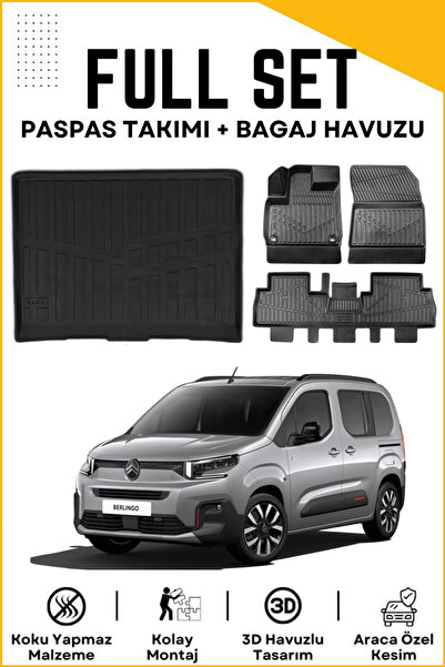 ko kaliteoto Citroen Berlingo Seperatörlü 2025 Model Birebir Uyumlu Bagaj Hav...