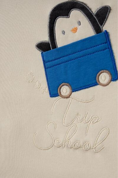 Bebitof 100% Cotton Trolley Penguin Patterned 10 Piece Boxed Newborn Hospital Discharge Set Bbtf.Mv.100