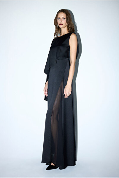 adL Mert Aslan Asimetrik Saten Elbise