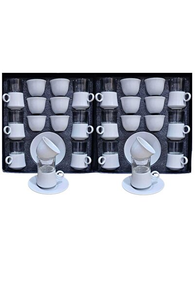 AL OSTORAH طقم كاسات شاي وقهوة 36 قطعه من الزجاج و البروسلان الفاخر