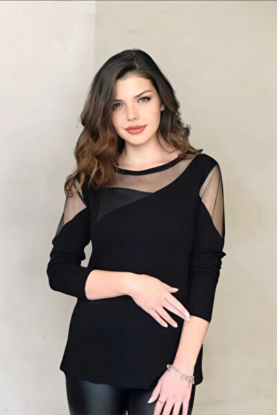 aytemas Tulle Fragmented Front and Shoulder Blouse