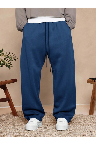 WKM Volné pánské sezónní tepláky se 3 vlákny a širokými nohavicemi