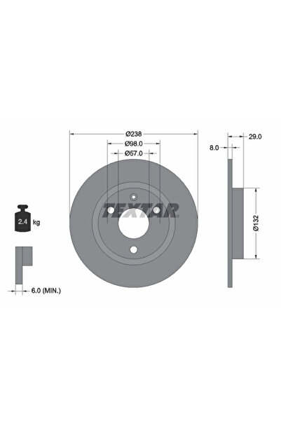 TEXTAR Disc Frana Citroen Ax Mega Club