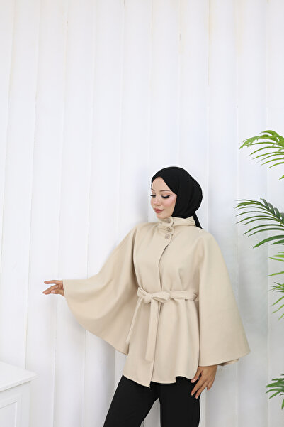 MİSS M.A.T FASHİON KUŞAKLI PREMİUM KALİTE TREND KAŞE PANÇO