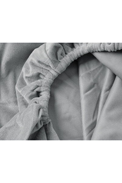 Sleeptime Grey fitted sheet, with elastic, made of super soft velvet, 160x200 cm