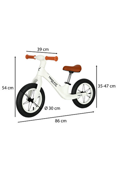 SERSIMO Balance bike PRO 86x39x54 cm, steel frame, 30 cm inflatable wheels, adjustable, white