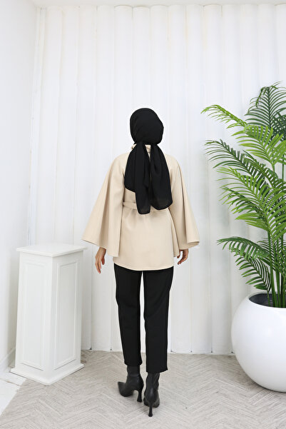 MİSS M.A.T FASHİON KUŞAKLI PREMİUM KALİTE TREND KAŞE PANÇO