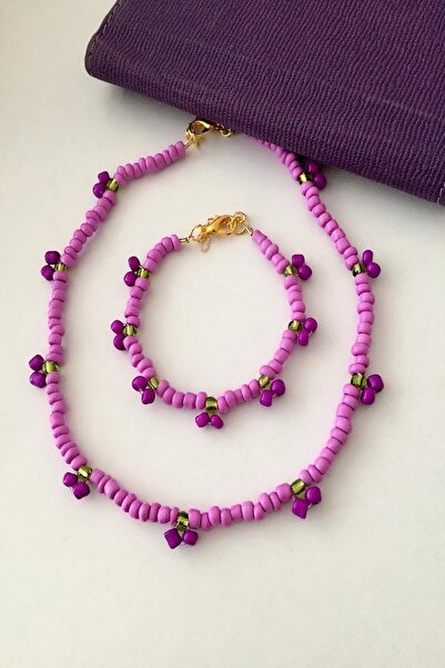 DenEs Life Kiraz Kadın Kolyesi Ve Bileklik 2'li Set