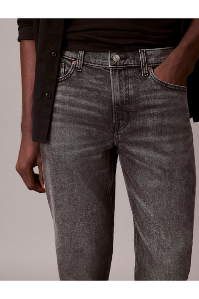 Calvin Klein Erkek Yüksek Bel Uzun Boy Cep Detay Denim Kumaş Slim Fit Gri Jeans LV04RD702G-ZY3