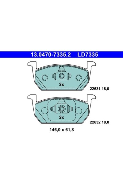 Ate Set Placute Frana,Frana Disc 13.0470-7335.2 Audi A1 Allstreet/A1 City Car...