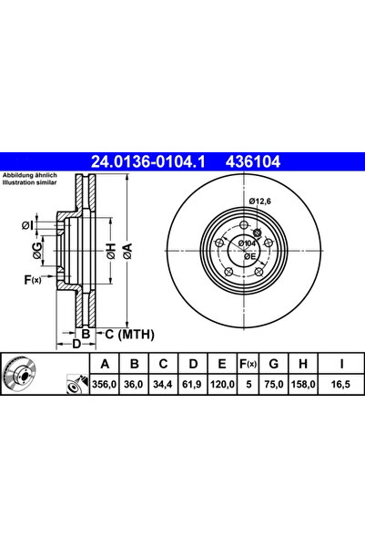 Ate Set Discuri Frana Bmw X5 2001-2006