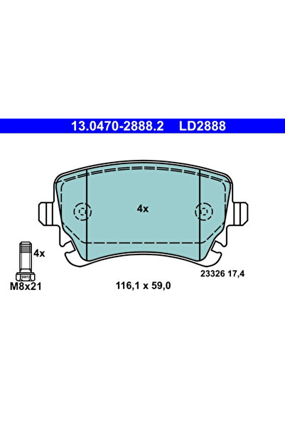 Ate Set Placute Frana Frana Disc Audi A6 Allroad C6/A6 C6 2004-2011