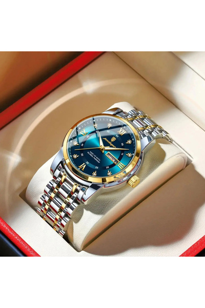 POEDAGAR Ceas bărbătesc cronograf elegant de lux cuarț cuarț cu dată și calendar din oțel argintiu