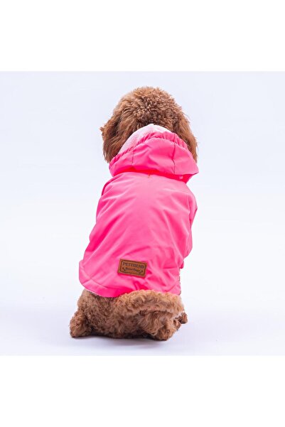 Pettrend معطف نيون وردي للكلاب، ملابس للكلاب، معطف واق من المطر للكلاب (للسلا...