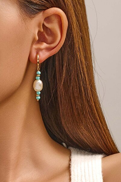 FAYRA ACCESSORIES أقراط من حجر الفيروز واللؤلؤ