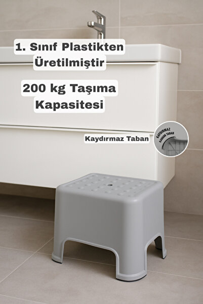 Funny Life Kaydırmaz Tabanlı 200 kg Taşıma Kapasiteli - Ultra Dayanıklı Banyo Taburesi