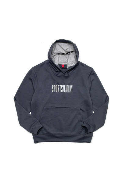 Cottonland Men's Academia Regular Fit Hooded Pocket Three Thread Without Shardon B Printed Cotton Sweatshirt Smoke