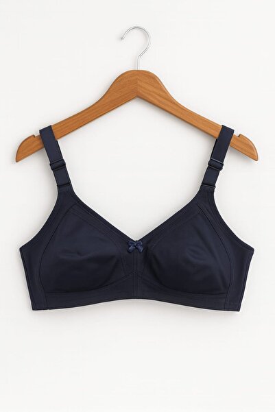 enmodaiçgiyim Синій бюстгальтер великого розміру з безшовним кроєм, без кісточок, без підкладки, з широкими бретелями - не залишає слідів