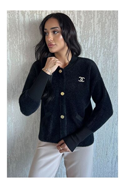 EFTELYABUTİK Kadın peluş şardonlu Triko ceket