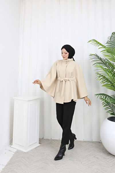 MİSS M.A.T FASHİON KUŞAKLI PREMİUM KALİTE TREND KAŞE PANÇO