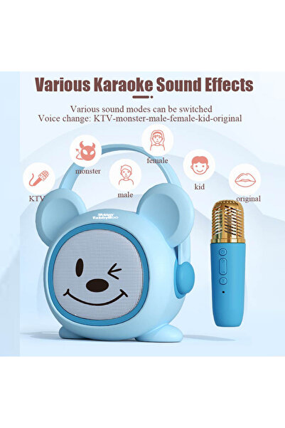SMART TabbyBoo Microfon karaoke copii Moly, cu difuzor separat, microSD card, Albastru