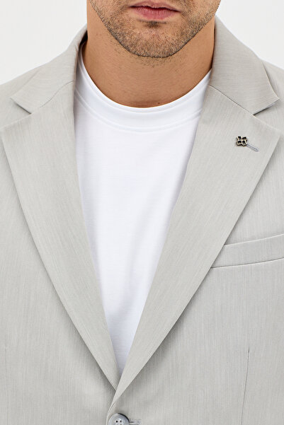 Frappoli Lerma Men's Gray Bag Pocket Half-Lined Jacket+Pleated Trousers 2-Piece Slim Fit Suit