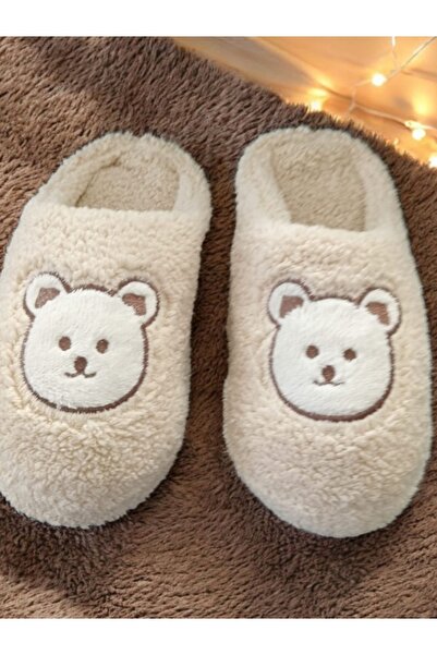 leon papuci de casă cu figurină de ursuleț de pluș
