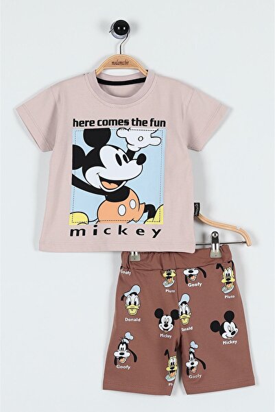 TUOBEBE Character Printed Bottom Top Shorts T-Shirt 2-Piece Set