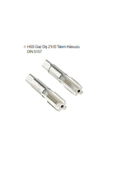 HSS Gaz Diş 2’li El Takım Kılavuzu DIN 5157 G 1/2 x 14