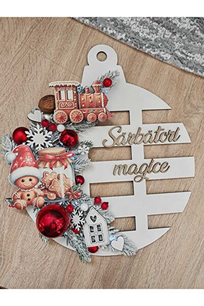 DLC Christmas door wreath with LEDs