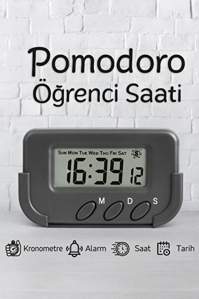 UĞURDAN Pomodoro Öğrenci Saati - Kronometreli Ders Çalışma Saati - Dijital Masa Saati - Dijital Kronometre