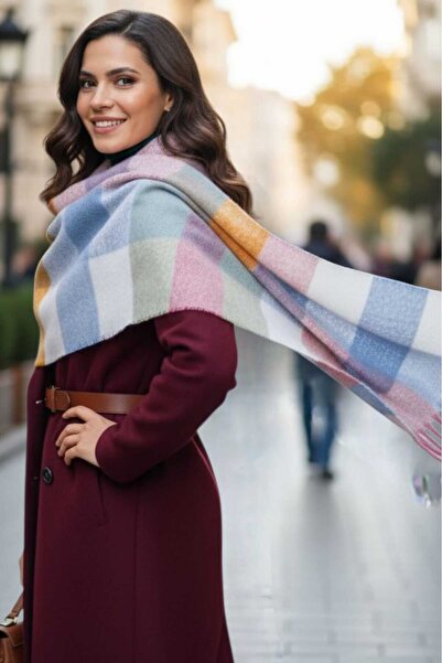 Trenderrs Eșarfă în carouri premium pentru femei, eșarfă în carouri