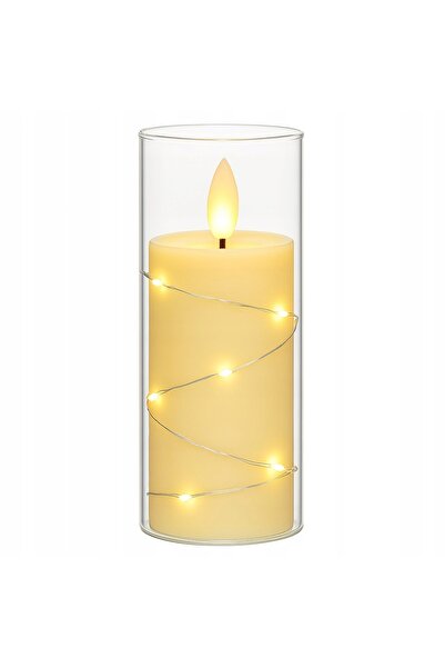 Other ŚWIECA LED DEKORACYJNA EFEKT PŁOMIENIA ŚWIECZKA WKŁAD BATERIE 15cm 22LED