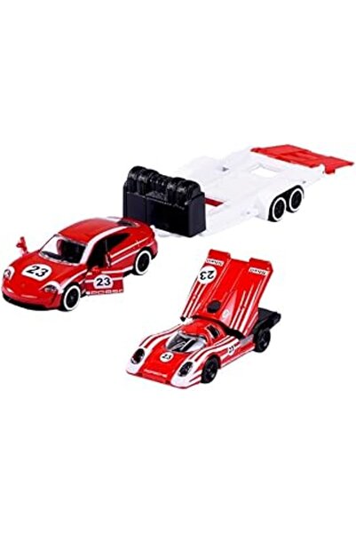 Majorette Porsche Motorsport Race Trailer Porsche Taycan Turbo S + 917