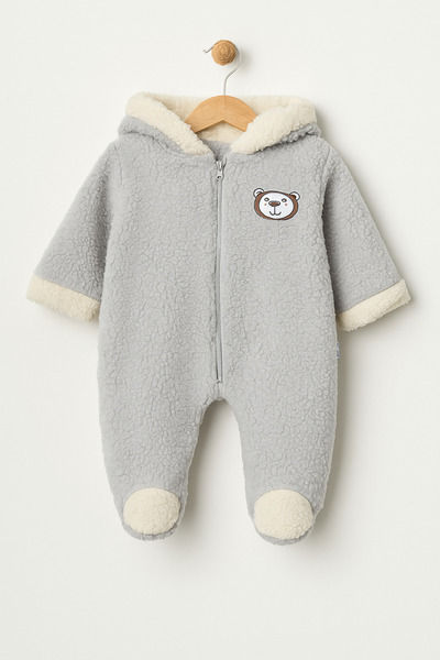 bebedex's Welsoft Peluş Fermuarlı Kışlık Erkek Bebek Peluş Tulum