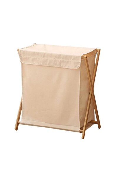 Generic Jorunb Bamboo Laundry Hamper Sorter Cart, Portable and Collapsible Fo...