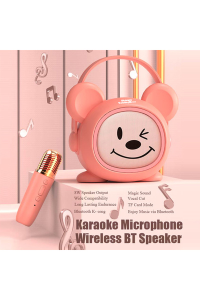 SMART TabbyBoo Set microfon karaoke copii Moly,difuzor separat,4 efecte voce, cu casti audio, Roz