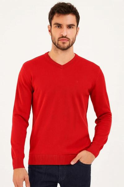 Markova Bisiklet Yaka Pamuk Uzun Kollu Erkek Triko Rahat Günlük Kombinlere Uy...