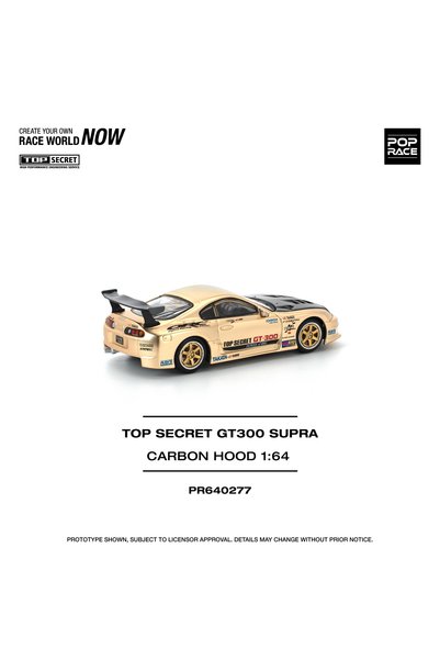 pop race 1 :64 Top Secret Gt300 Supra Carbon Hood – Diecast Model Car with Openable Hood Pr640277