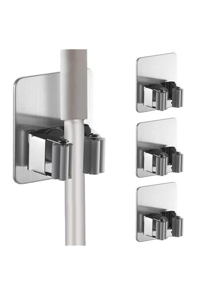 Generic Adhesive Stainless Steel Mob and Broom Holder