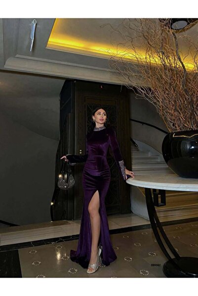 Modafeminen Φόρεμα με μακριά μανίκια, κοψίματα ψαριού και λεπτομέρεια βαθιάς ...