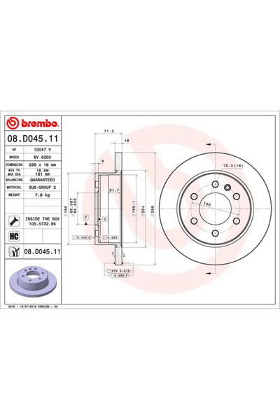 Brembo Disc frana Mercedes-Benz Sprinter 3,5-T Tourer Bus/Sprinter 3,5-T Caro...